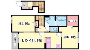 上郡駅 徒歩17分 2階の物件間取画像